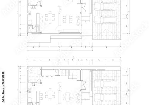 Floor plan designed building on the drawing.