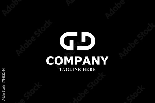 letter g and d with black background logo photo