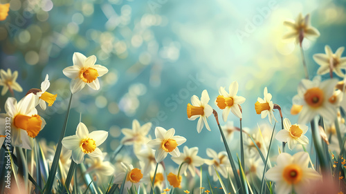 Photorealistic style Daffodil Day background  merging fantasy and surrealism with vibrant daffodils  crafted in a clean and creative format  ideal for artistic projects