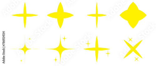 Sparkles, stars and bursts icons, twinkling stars. Vector set of different black sparkles icons. Used in web , templates . Isolated on white background in eps 10.