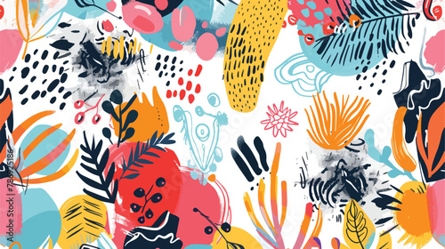 Colorful abstract backgrounds. Various hand drawn doo
