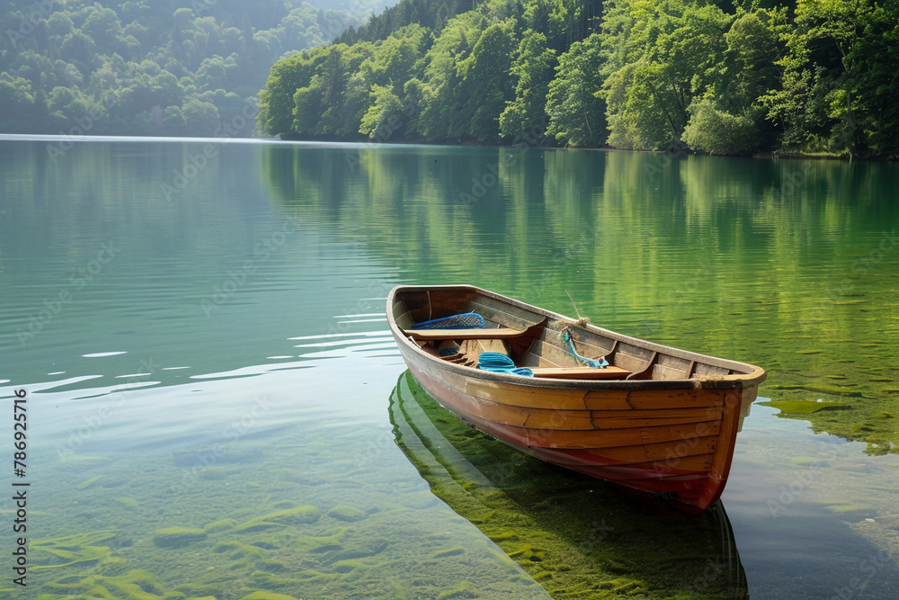Fototapeta premium boat on the lake