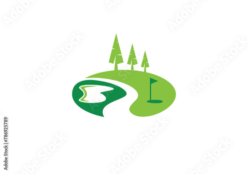 creative golf sport logo design vector