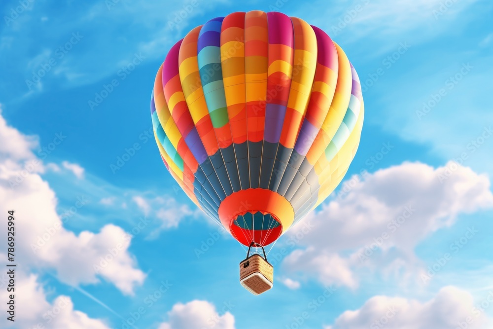 Fototapeta premium Hot air balloon. Sky background. 