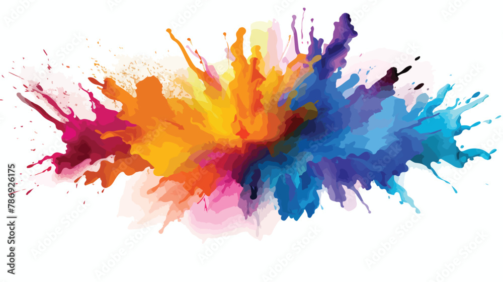 Colorful paint splashes Colored powder explosion. Pai