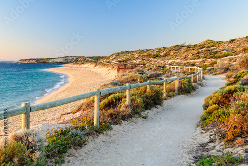 Walking path along Gnarabup Beach - Prevelly, WA, Australia