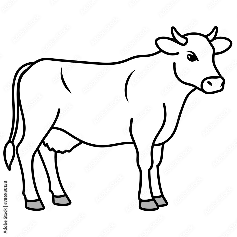 cow isolated mascot,cow silhouette,cow vector,icon,svg,characters,Holiday t shirt,black cow drawn trendy logo Vector illustration,cow line art on a white background