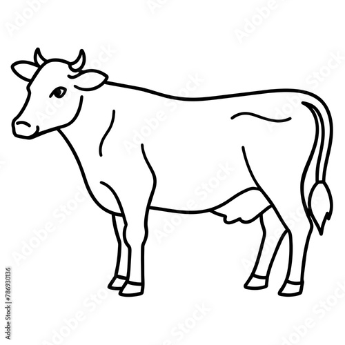 cow isolated mascot,cow silhouette,cow vector,icon,svg,characters,Holiday t shirt,black cow drawn trendy logo Vector illustration,cow line art on a white background © SK kobita