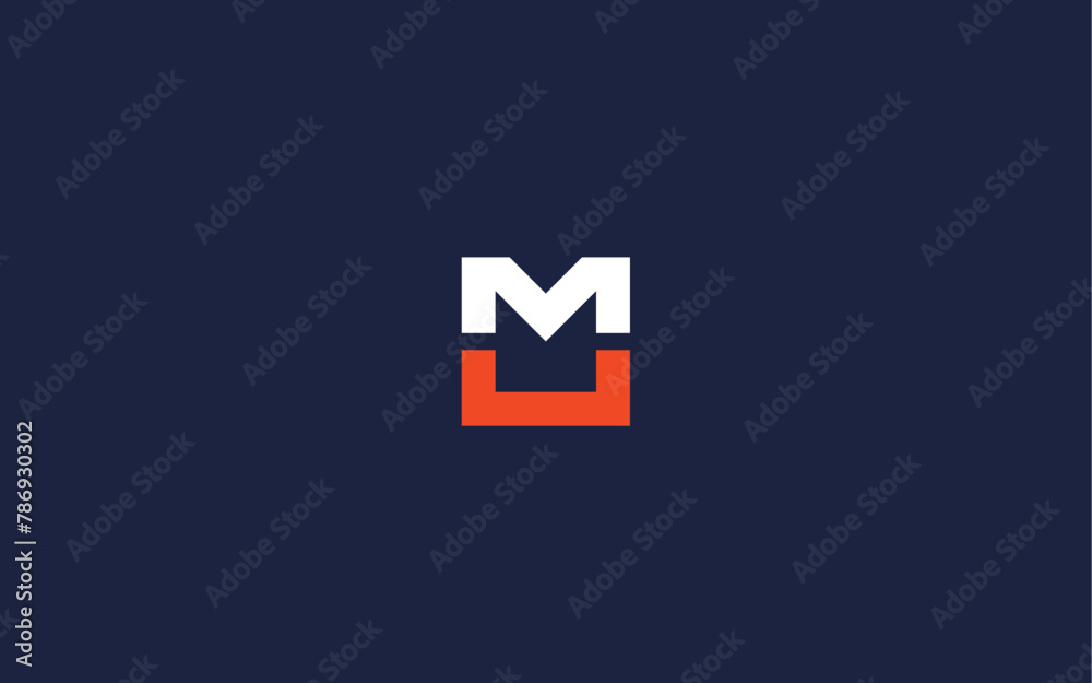 letter mu with square logo icon design vector design template inspiration
