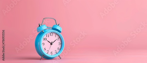 It shows 7 o'clock on a pastel pink background.