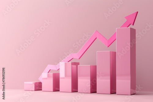 Colorful Growth Chart with Upward Trend Arrow.