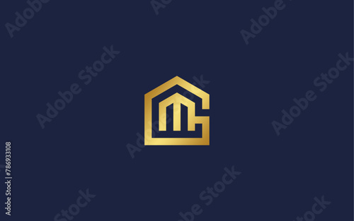 letter mg with house logo icon design vector design template inspiration