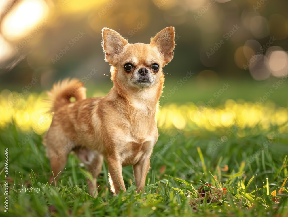 A Chihuahua Dog on the Grass