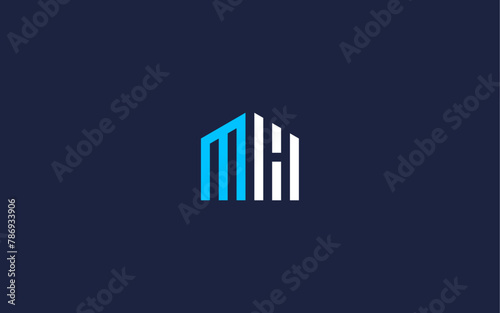 letter mh with house logo icon design vector design template inspiration
