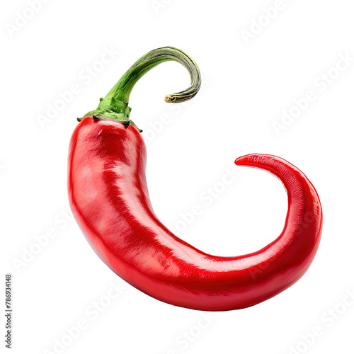 A hot chili pepper on white background,png