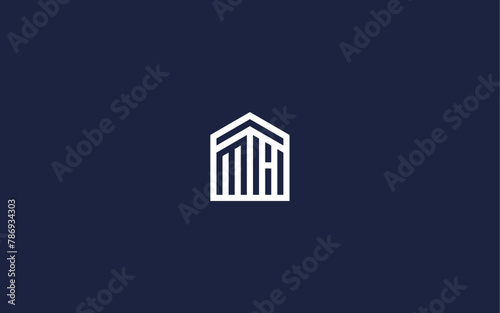 letter mh with house logo icon design vector design template inspiration