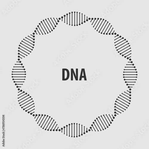 DNA abstract round frame, human genetic symbol