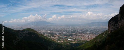 Slika na platnu A view of Mt Vesuvius from adjacent hillside, panorama