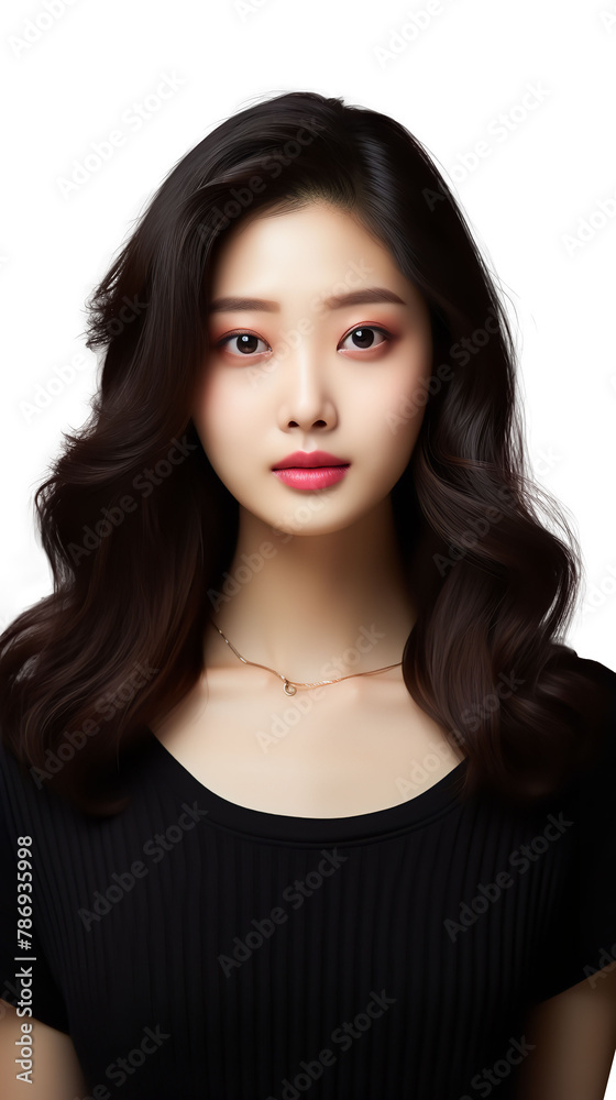 Lovely Korean model isolated on white background Lovely Korean model isolated on white background