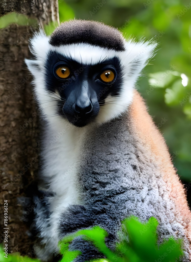 Fototapeta premium lemur on a tree