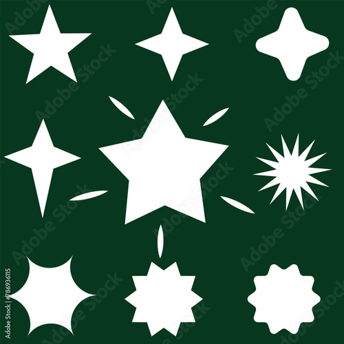 Set of vector starburst, sunburst badges. Nine different color. Simple flat style Vintage labels. Design elements. Colored stickers. A collection of different types and colors icon. eps 10