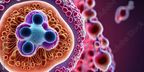 eukaryotic cells, Ai medical photo