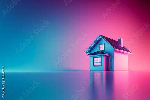Real estate background in magenta blue theme
