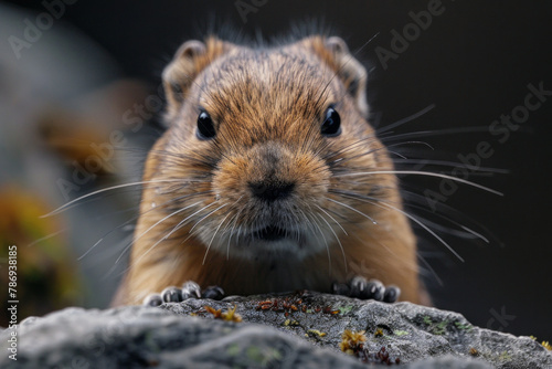 An image showing a close-up of a lemming's determined face as it braces itself to jump, highlighting