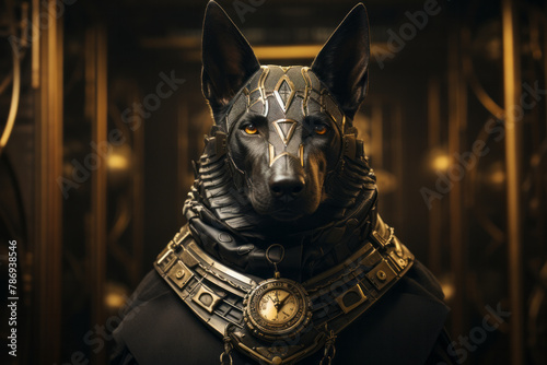 A depiction of Anubis, the Egyptian god of the afterlife, endorsing a cutting-edge security system, © Oleksandr