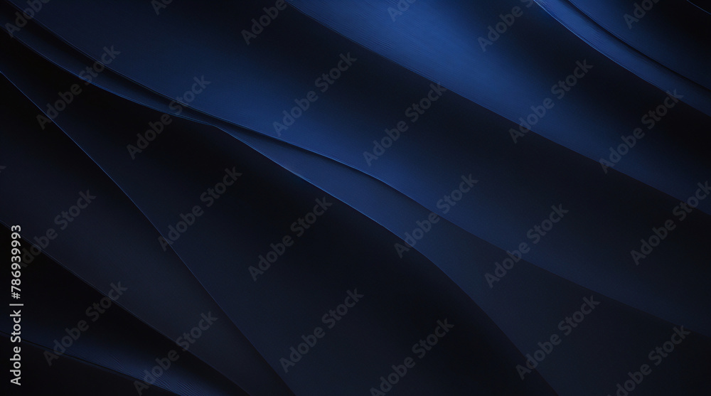 Obraz premium Fondo abstracto azul zafiro cobalto azul oscuro negro. Degradado de colores. Forma geometrica. Onda, línea curva ondulada. Ruido áspero del grano del grunge. El brillo metálico de neón claro brilla in
