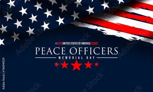Peace Officers Memorial Day is Celebrated Around the United States to Honor The Services of Troops. Abstract Elegant Tribute Design for Those Who Served the Country