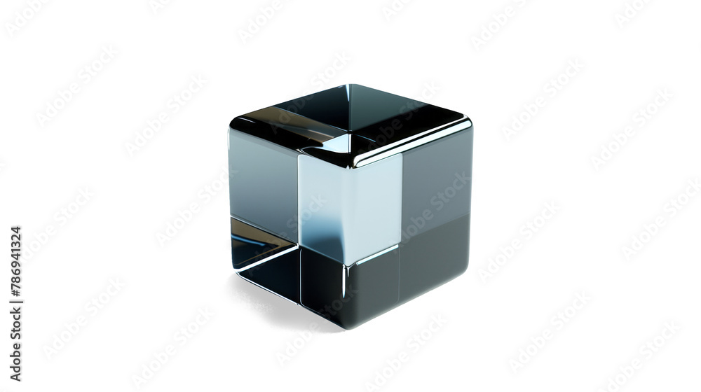 A glossy and precisely rendered 3D cuboid on a transparent background A glossy and precisely rendered 3D cuboid on a transparent background
