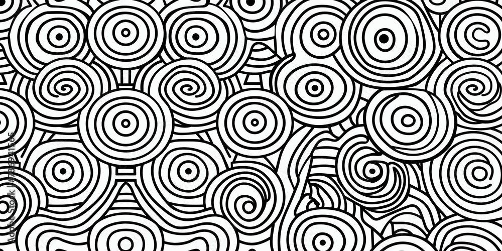 Coloring page, simple pattern of rounded rectangles, black and white, on a white background, without detail, fine lines 