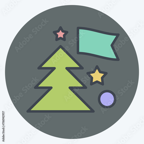 Icon Holidays. related to Photos and Illustrations symbol. color mate style. simple design illustration