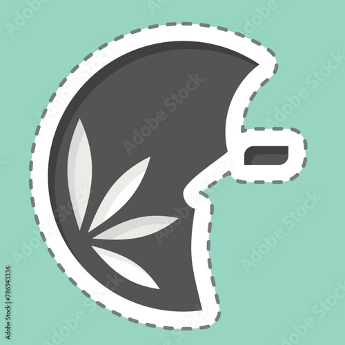 Sticker line cut Beauty. related to Photos and Illustrations symbol. simple design illustration