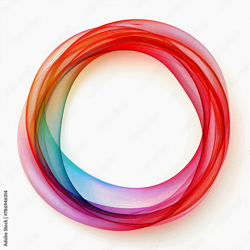 Circular wavy multi-colored lines on a white background. Abstract background frame. Generative AI Circular wavy multi-colored lines on a white background. Abstract background frame. Generative AI