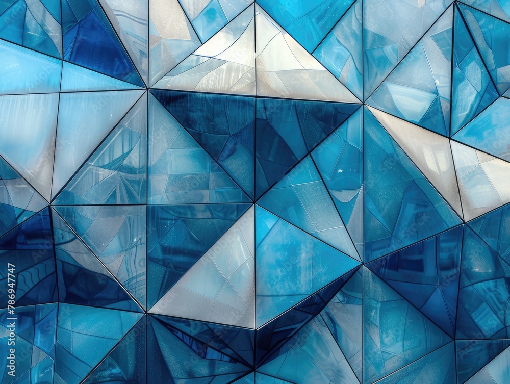 Urban building facades, blue geometric shapes Urban building facades, blue geometric shapes