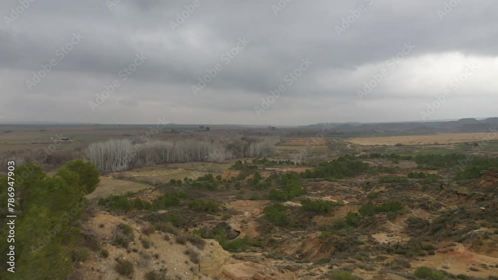 Aerial view of Monegros Desert, Spain