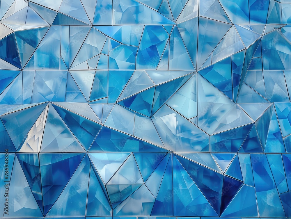 Urban building facades, blue geometric shapes Urban building facades, blue geometric shapes