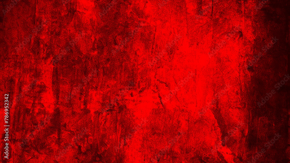 Abstract Background, Grunge Plaster Cement Texture on Red Scuffed Wall.