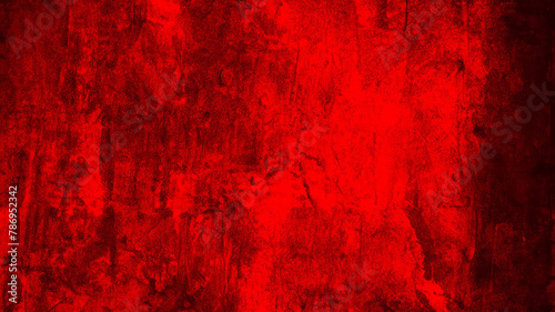 Abstract Background, Grunge Plaster Cement Texture on Red Scuffed Wall.