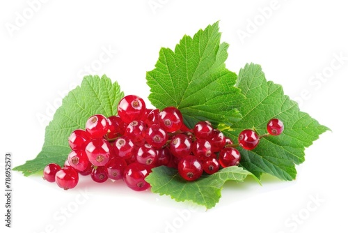Fresh red currants with leaves, perfect for food and health concepts