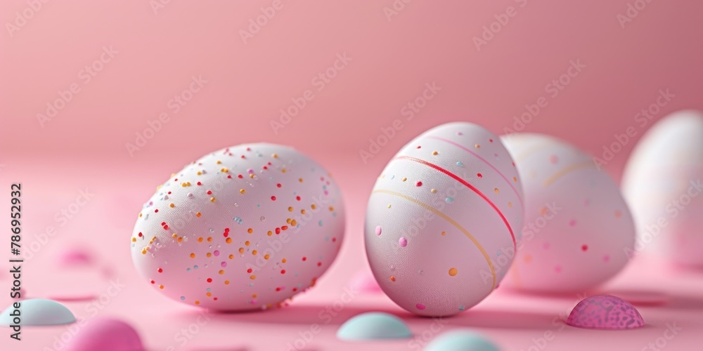 Colorful Easter eggs with sprinkles, perfect for holiday designs