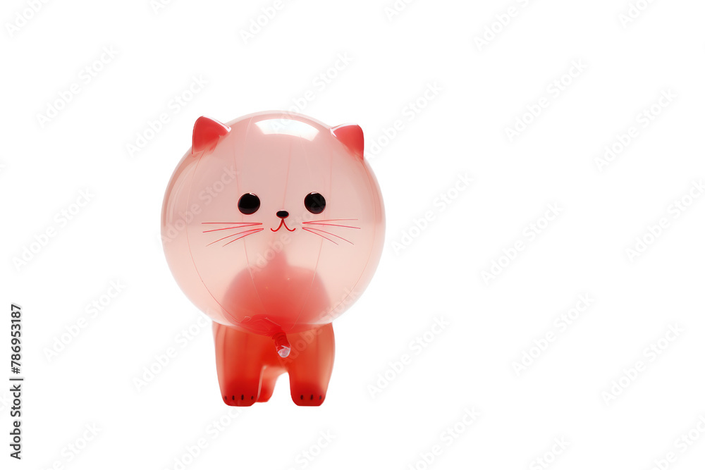 Whimsical Pink and White Cat Figurine Elegance