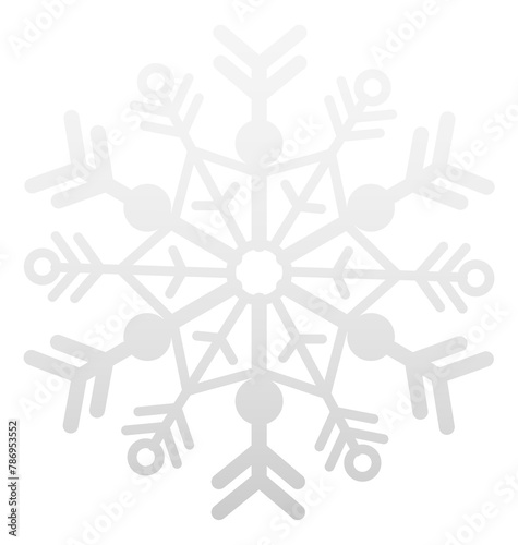 Ice star silver decoration. Winter snow element