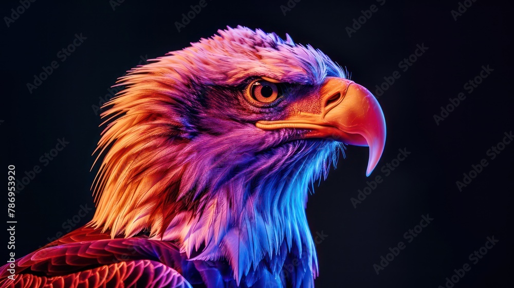 Vibrant close-up portrait of a majestic eagle