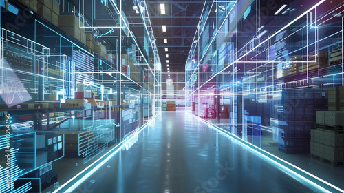 Modern Technology Retail Warehouse: Industry Digitalization and Visualization