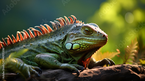 The green iguana, also known as the American iguana, mostly herbivorous species of lizard of the genus Iguana.