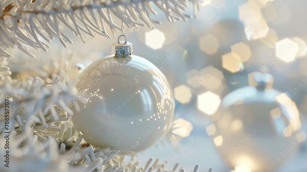 Close up of a Christmas ornament on a tree. Perfect for holiday designs Close up of a Christmas ornament on a tree. Perfect for holiday designs