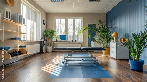 A physiotherapist s workspace in a rehabilitation center